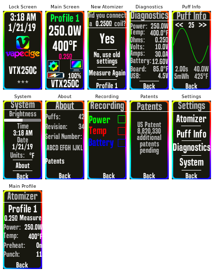 Vapecige VTX Squonk 250C Stock Theme - DNA 75 Color, 100 Color, 250 ...